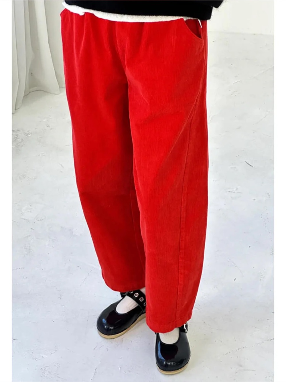 Le Bon Shoppe Arc Pants in Red Soft Corduroy-S
